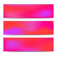 Smooth abstract blurred gradient red banners set. Abstract Creative multicolored background. Vector illustration