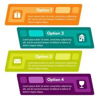 Four elements of infographic design with icons. Step by step infographic design template. Vector illustration