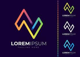 Letter n logo colorful gradient design template vector