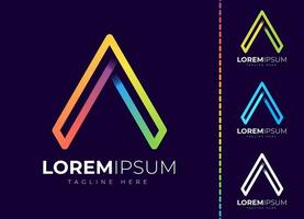 Letter a logo colorful gradient design template vector