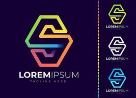 Letter s logo colorful gradient design template vector