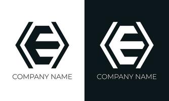 Initial letter e logo vector design template. Creative modern trendy e typography and black colors.