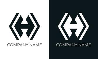 plantilla de diseño de vector de logotipo de letra h inicial. tipografía h moderna y creativa y colores negros.