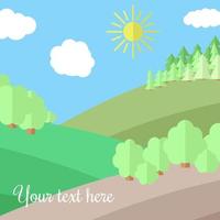 Edge of the Forest. Sunny Day on a Clearing in the Forest. vector