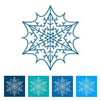 Snowflake. New Year icon. Vector illustration