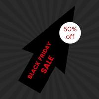 Black Friday sale banner on black background. Vector illustration.