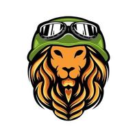 head lion with hat illustration design vector