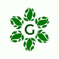 letter g and leaf logo  design vector