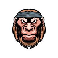 Head monkey illustration design vector