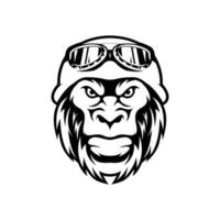 Head monkey illustration design vector