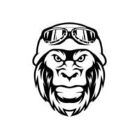 Head monkey illustration design vector