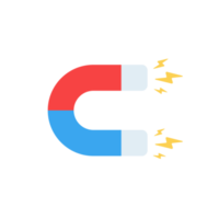 Hufeisenmagnet-Symbol mit blitzförmiger Attraktion. png