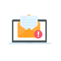 Computer with red screen. The concept of ransom computer virus infection from email png