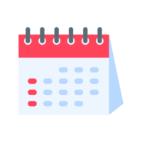 Calendar icon. A red calendar for reminders of appointments and important festivals in the year. png