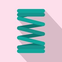 Spring coil icon, flat style vector
