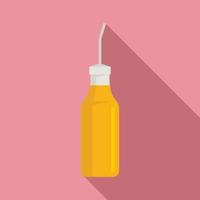 Aromatic mustard bottle icon, flat style vector