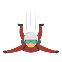 Skydiver fall icon, flat style vector