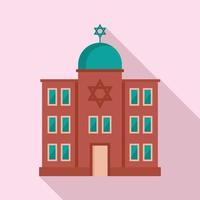 Jewish synagogue icon, flat style vector