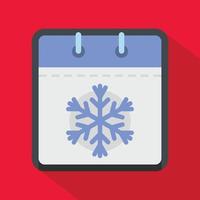 icono de calendario de invierno, tipo plano vector