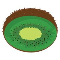 Cut kiwi icon, cartoon style vector