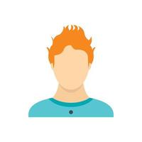 Man with red hair icon, flat style vector