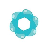 Light sky blue abstract shape icon, cartoon style vector