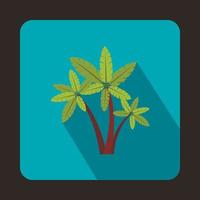 Three palm trees icon in flat style vector