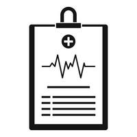 Cardiogram on tablet icon, simple style vector