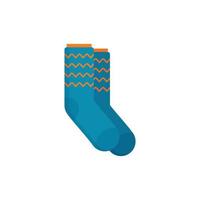 Winter socks icon, flat style vector