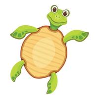 Dancing turtle icon, cartoon style vector