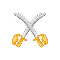 Toy swords icon, cartoon style vector