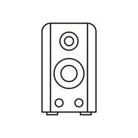 icono de altavoz de sonido negro, estilo de contorno vector