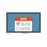 Modern online vote icon, flat style vector