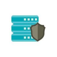 Data storage security icon, flat style vector