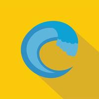 Wave aqua icon, flat style vector