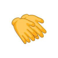 Yellow rubber gloves icon, cartoon style vector