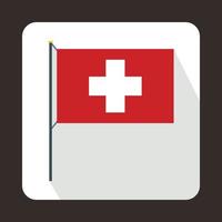 icono de la bandera suiza en estilo plano vector