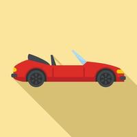 Fast cabriolet icon, flat style vector