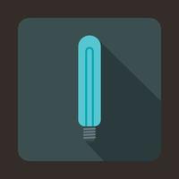 Tubular bulb icon in flat style vector