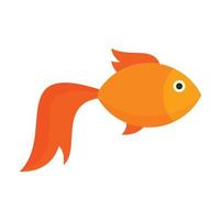 Gold fish icon, flat style vector