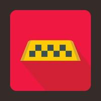 Checker taxi icon, flat style vector