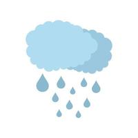 icono de lluvia de nubes, tipo plano vector