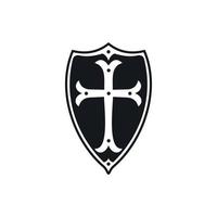Shield icon, simple style vector