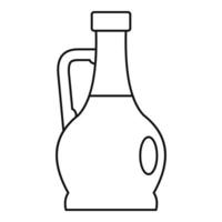 icono de botella de oliva, estilo de esquema vector