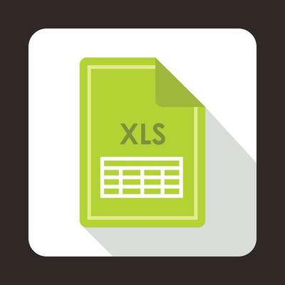 File XLS icon, flat style