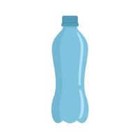 icono de botella de agua de plástico, estilo plano vector