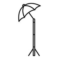 icono de paraguas de cámara de sombra, estilo de esquema vector