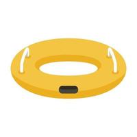 Inflatable ring icon, flat style vector