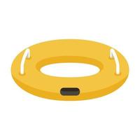 icono de anillo inflable, estilo plano vector