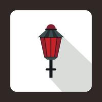 Street lamp icon, flat style vector